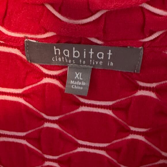 Habitat Seamed Pocket Jacket Womens XL Red White Textured Lagenlook Top/Topper - Picture 6 of 10